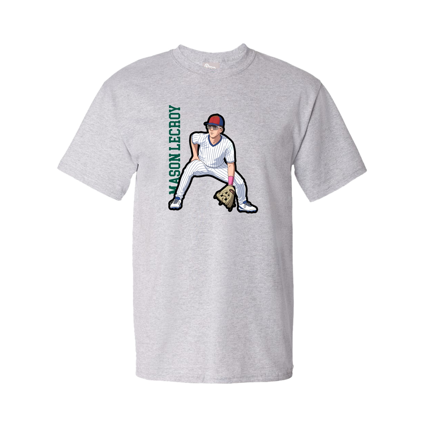 Tee — Name Vertical in Grey