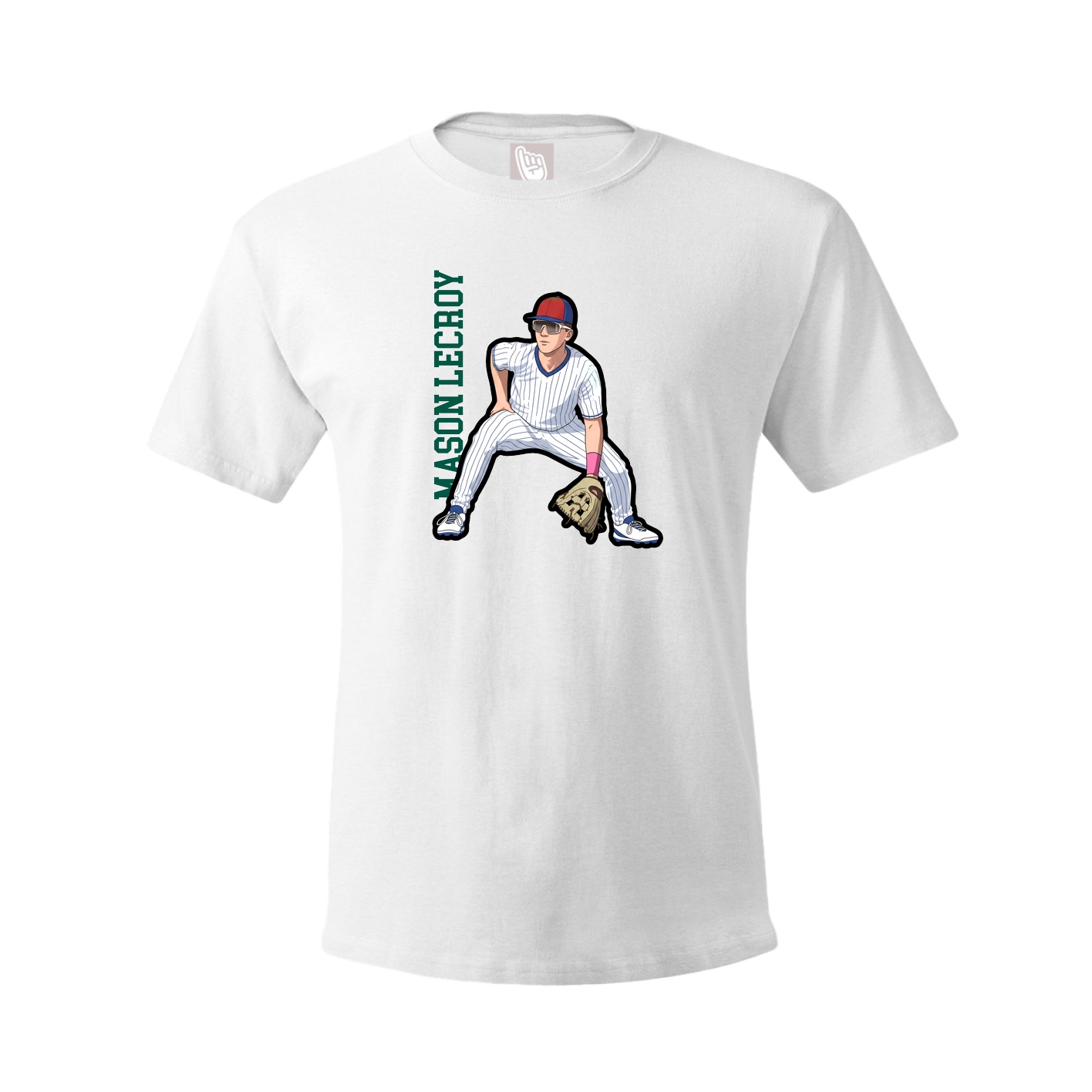 Tee — Name Vertical in White