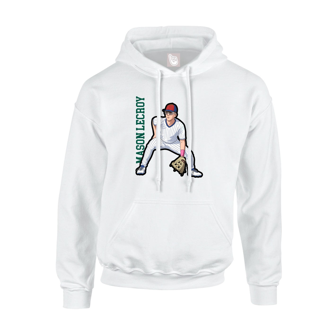 Hoodie — Name Vertical in White