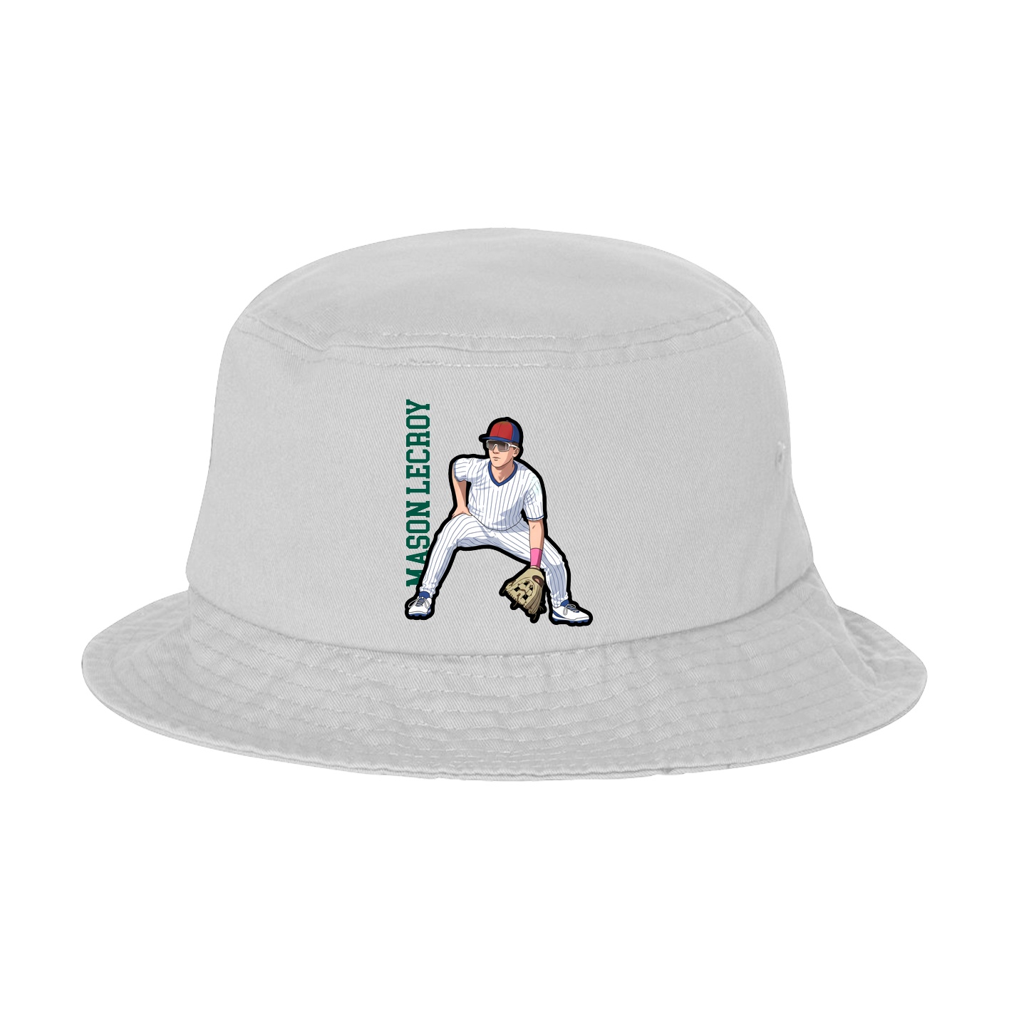 Bucket Cap — Name Vertical in White