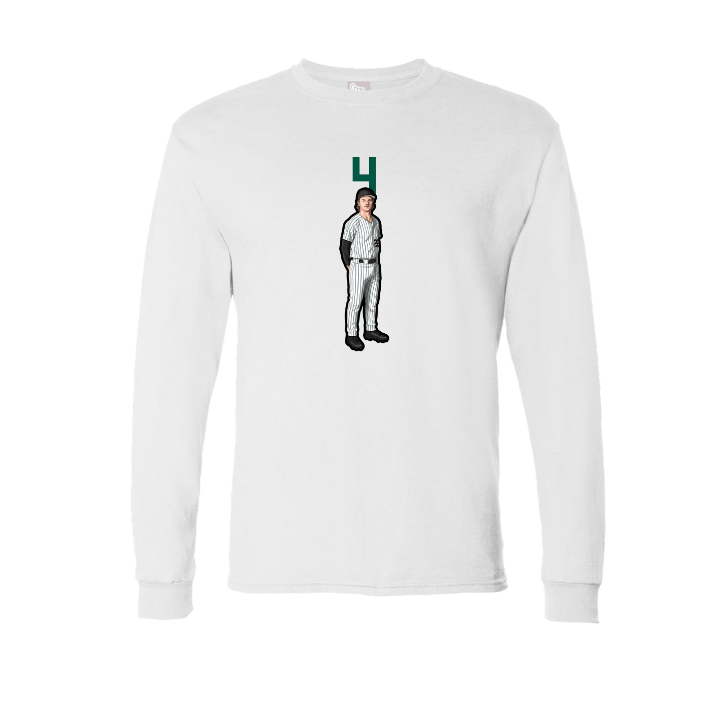 Long Sleeve Tee — Number Top in White