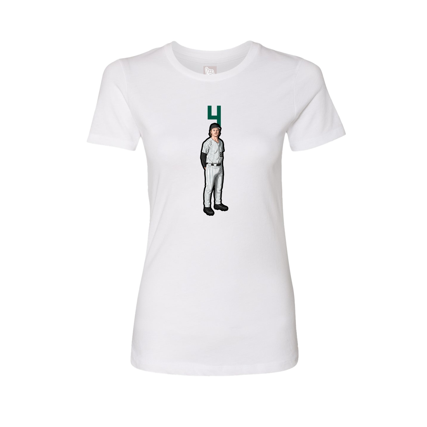 Fitted Women's Tee — Number Top in White