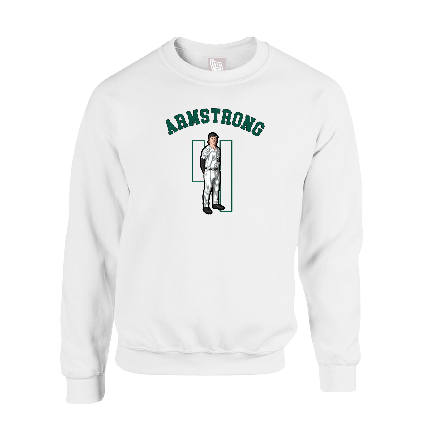 Fleece Crew — Shirsey Arch in White