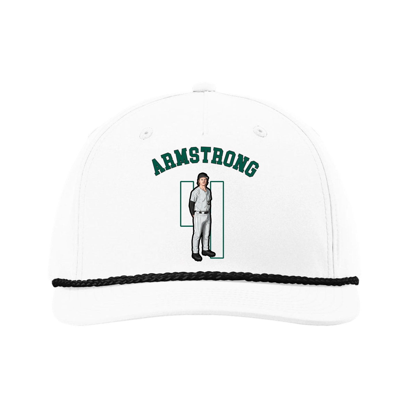 Five-Panel Classic Rope Cap — Shirsey Arch in White