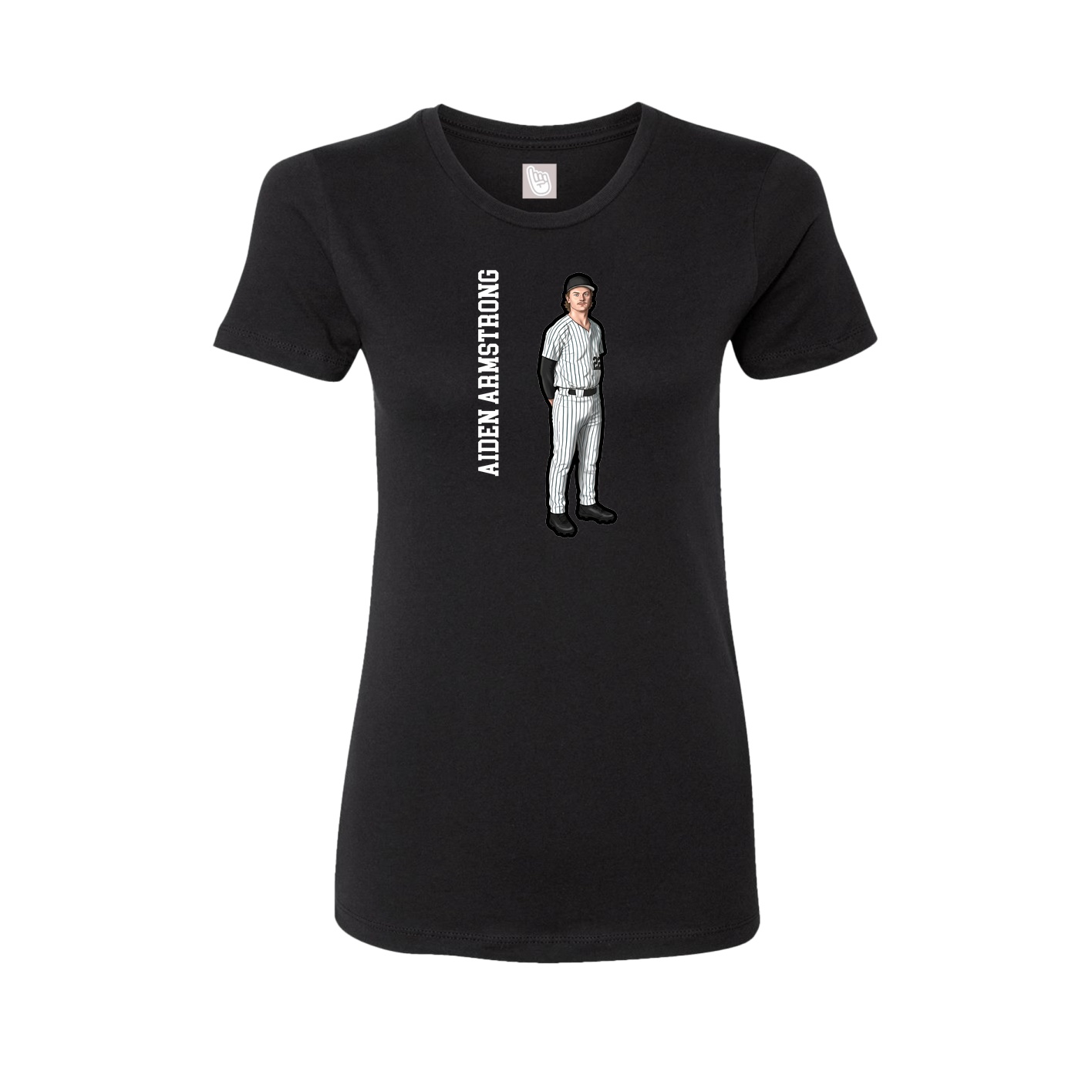 Fitted Women's Tee — Name Vertical in Black
