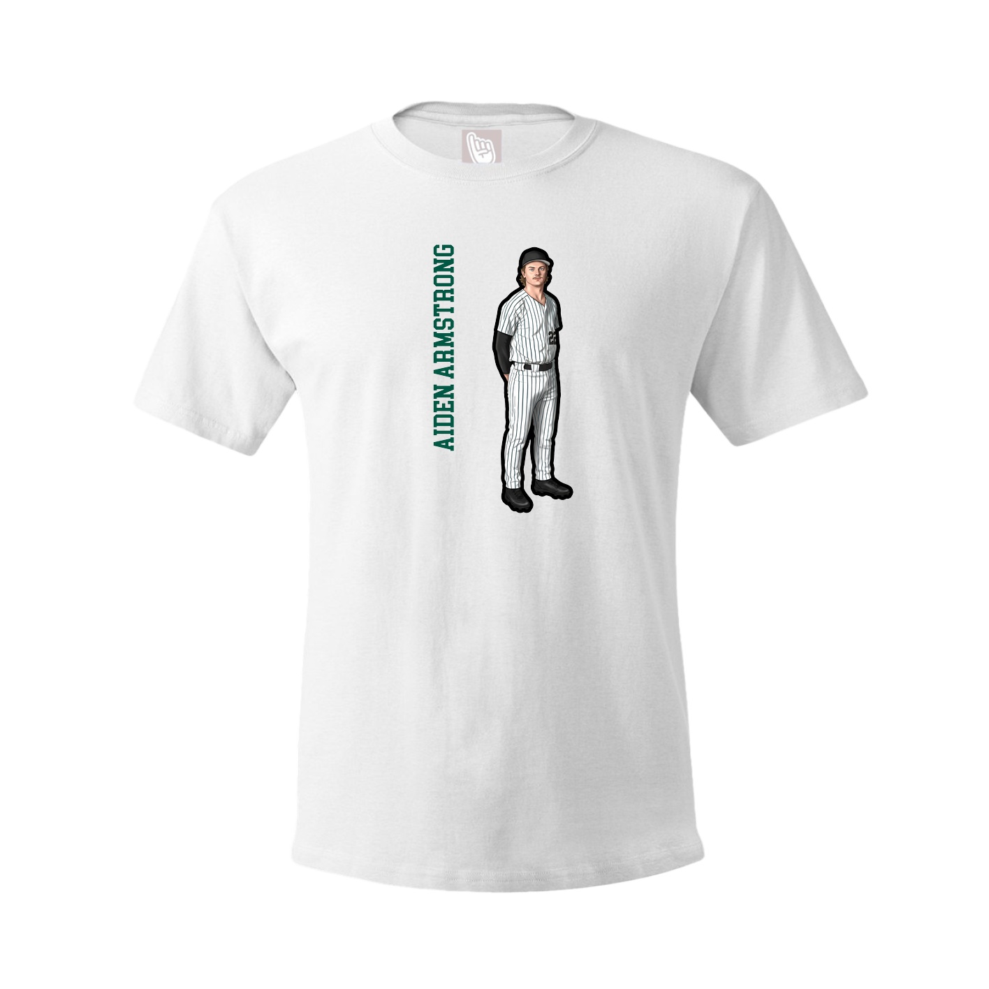 Youth Tee — Name Vertical in White