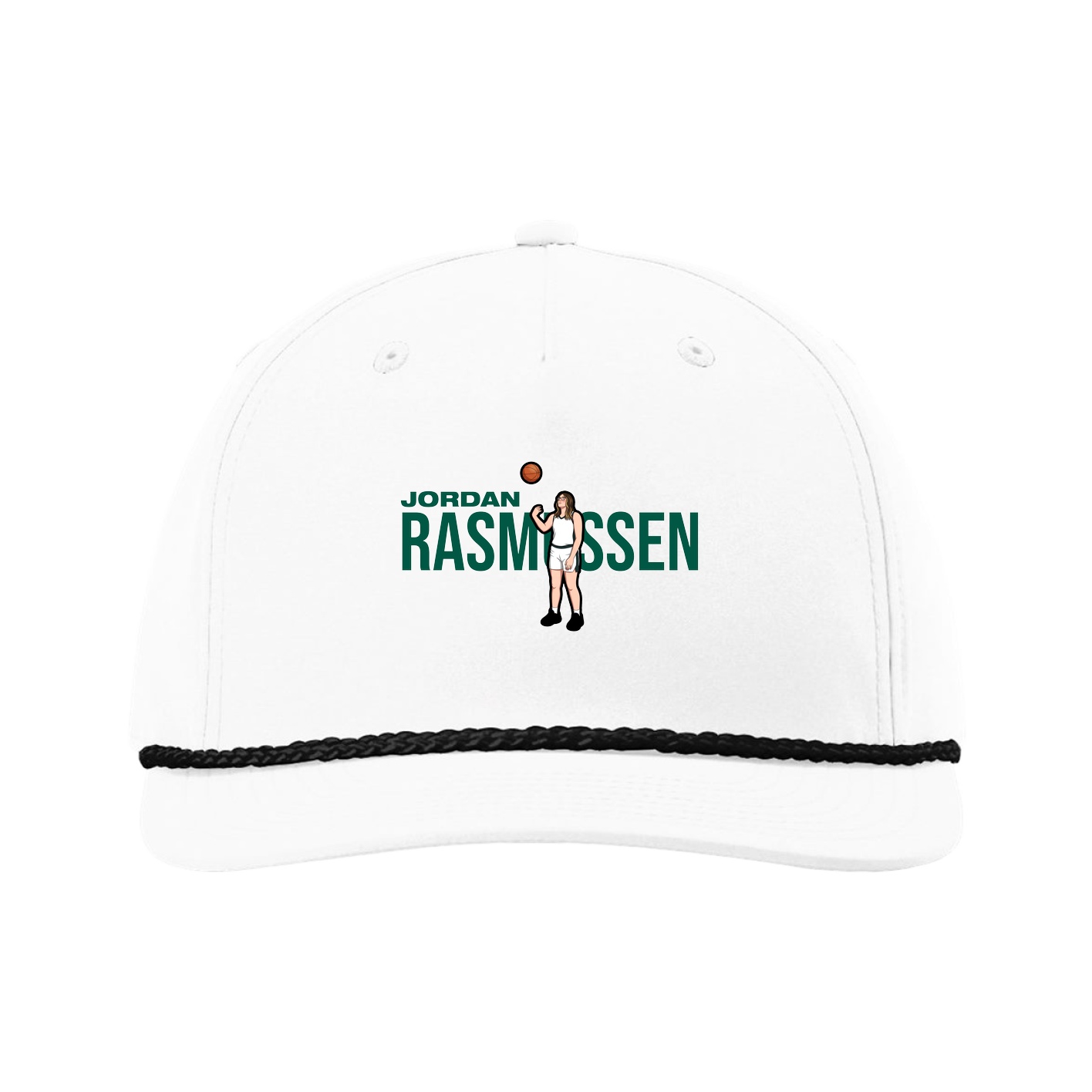 Five-Panel Classic Rope Cap — Player Name in White