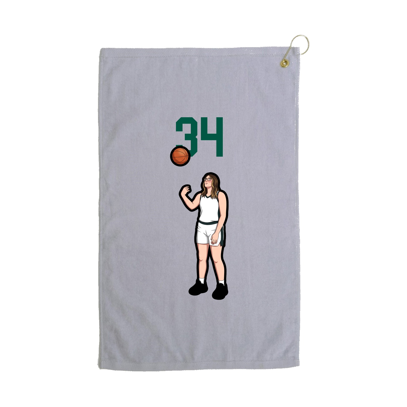 Golf Towel — Number Top in Grey