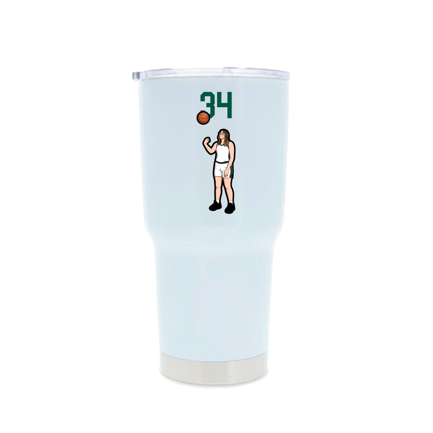 30oz Stainless Steel Tumbler — Number Top in White