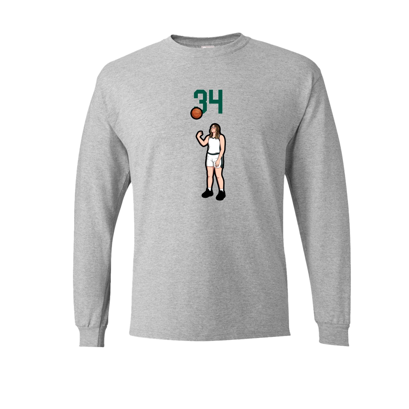 Long Sleeve Tee — Number Top in Grey