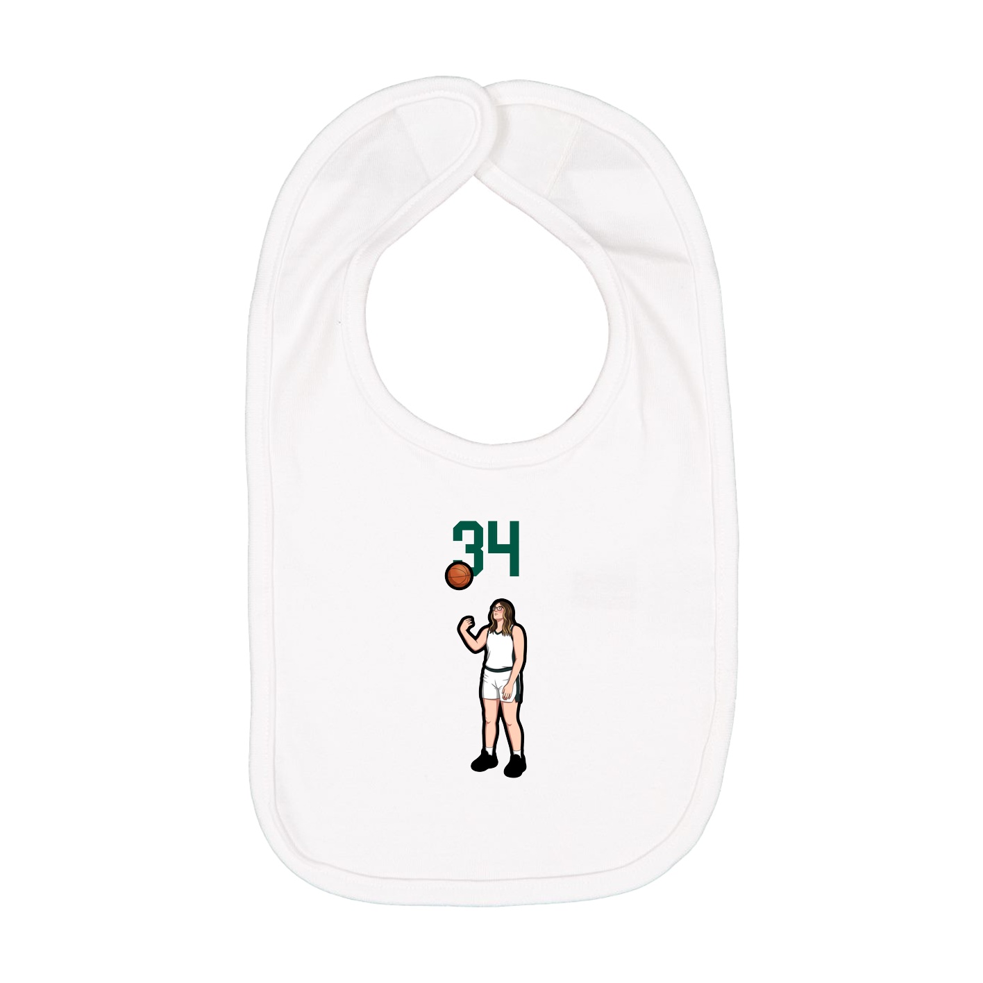 Infant Bib — Number Top in White