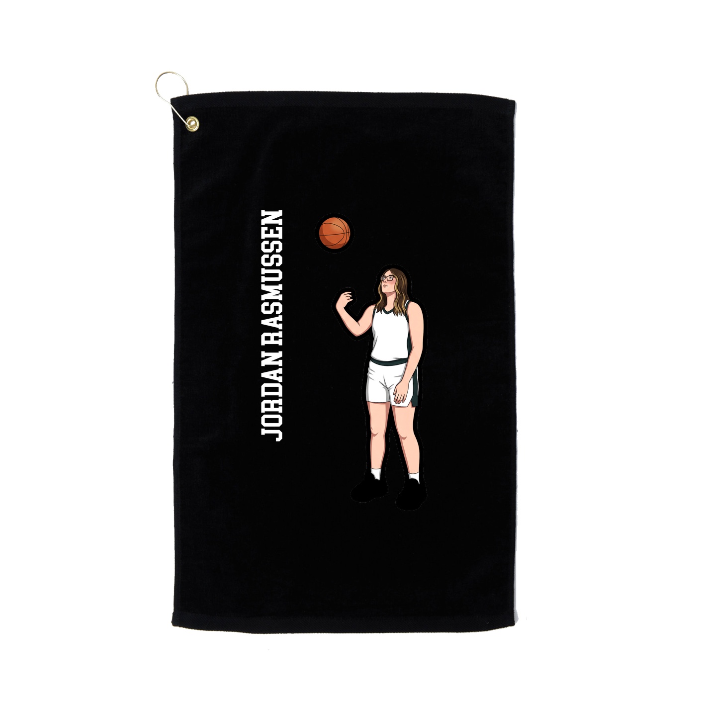 Golf Towel — Name Vertical in Black