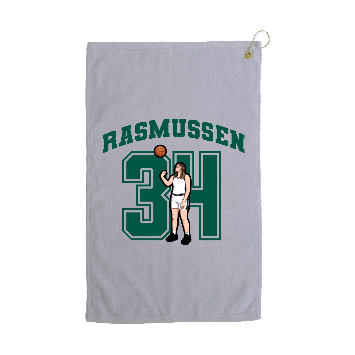 Golf Towel — Number in Grey