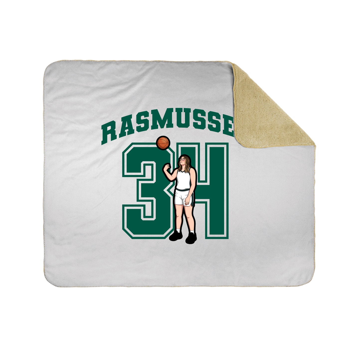 Throw Blanket — Number in White