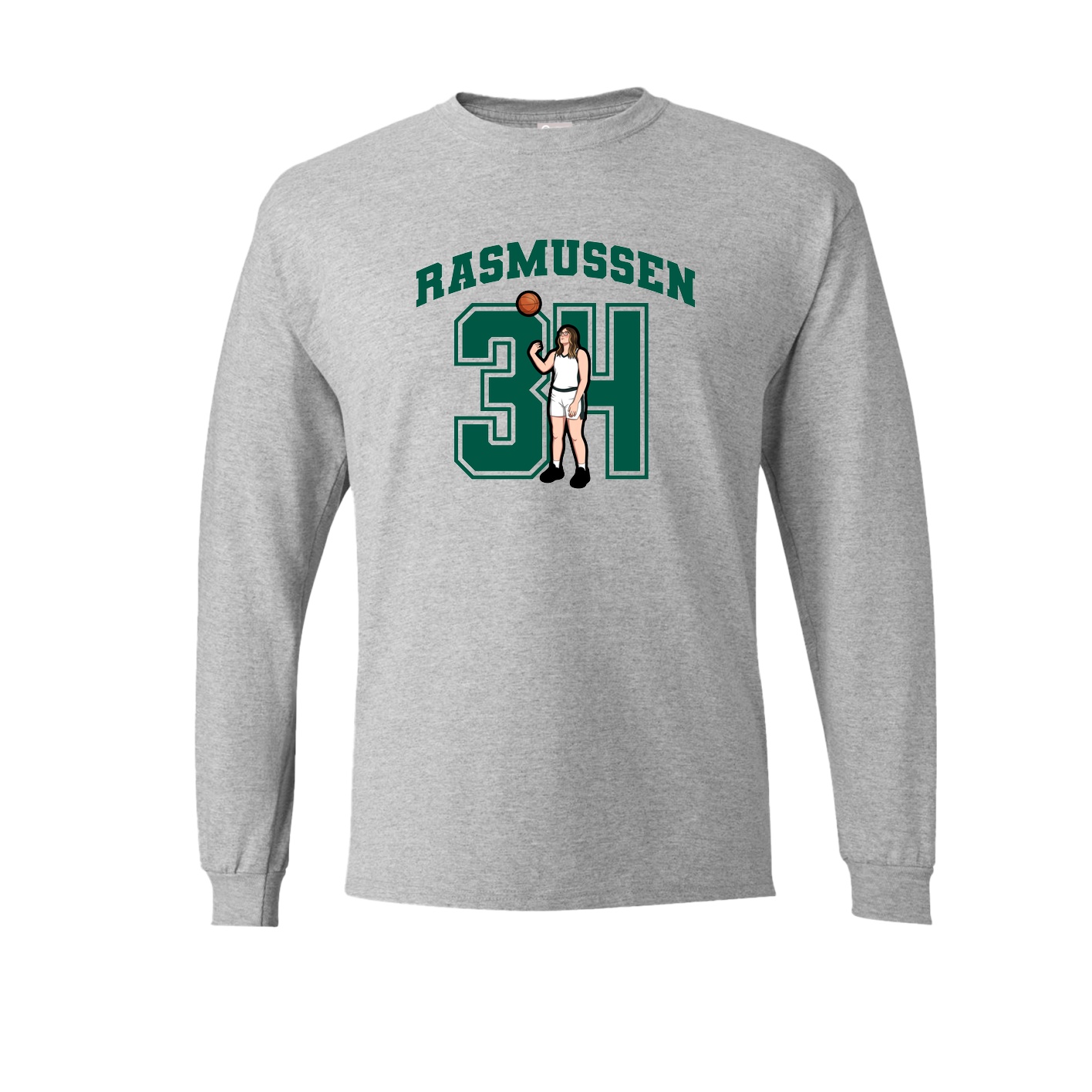Long Sleeve Tee — Number in Grey