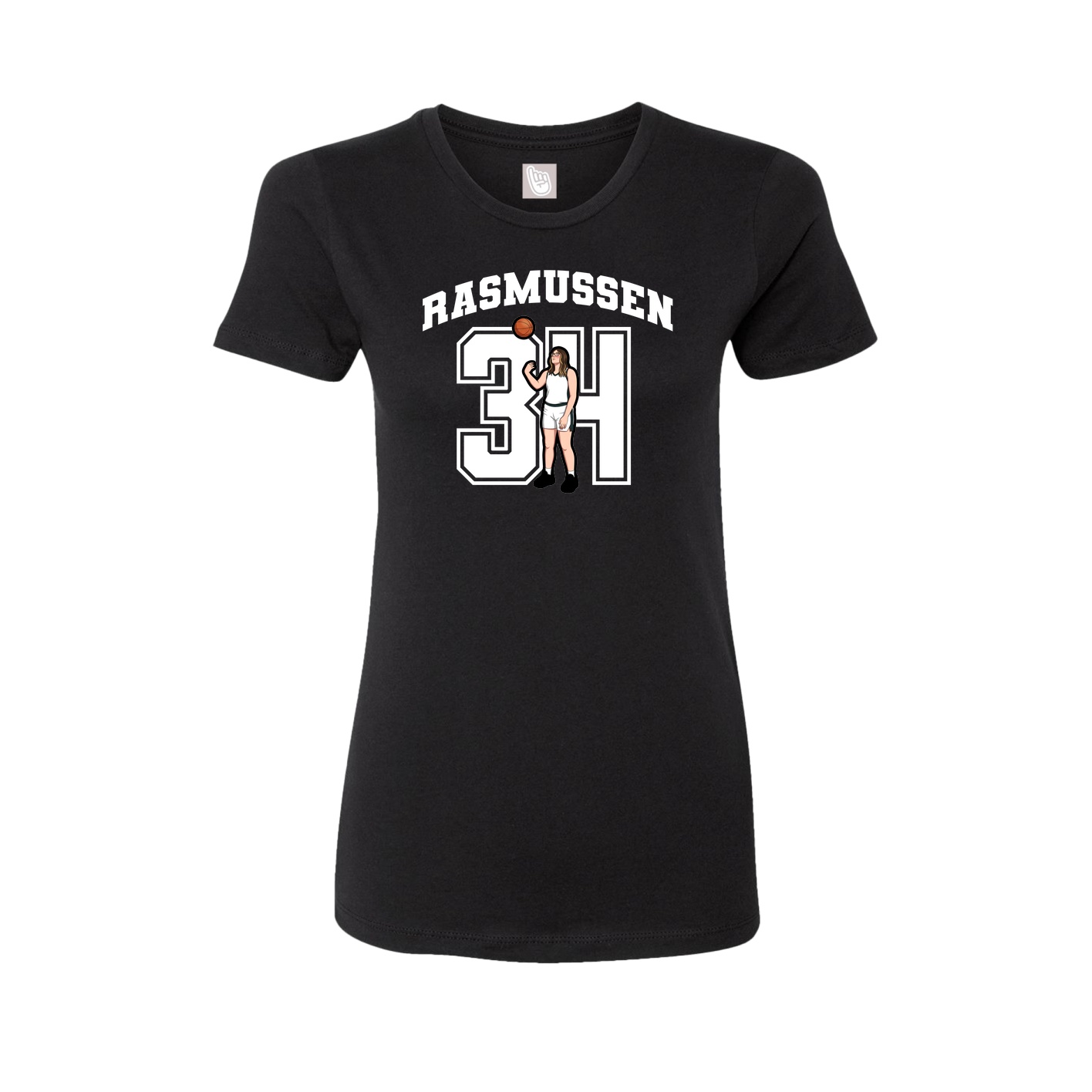 Fitted Women's Tee — Number in Black