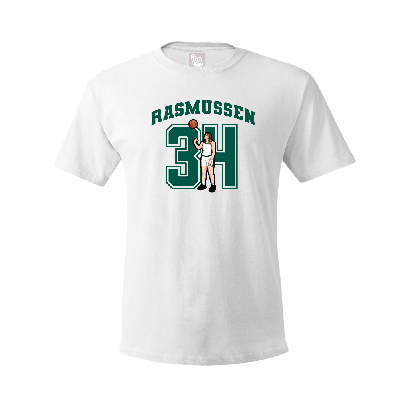 Youth Tee — Number in White