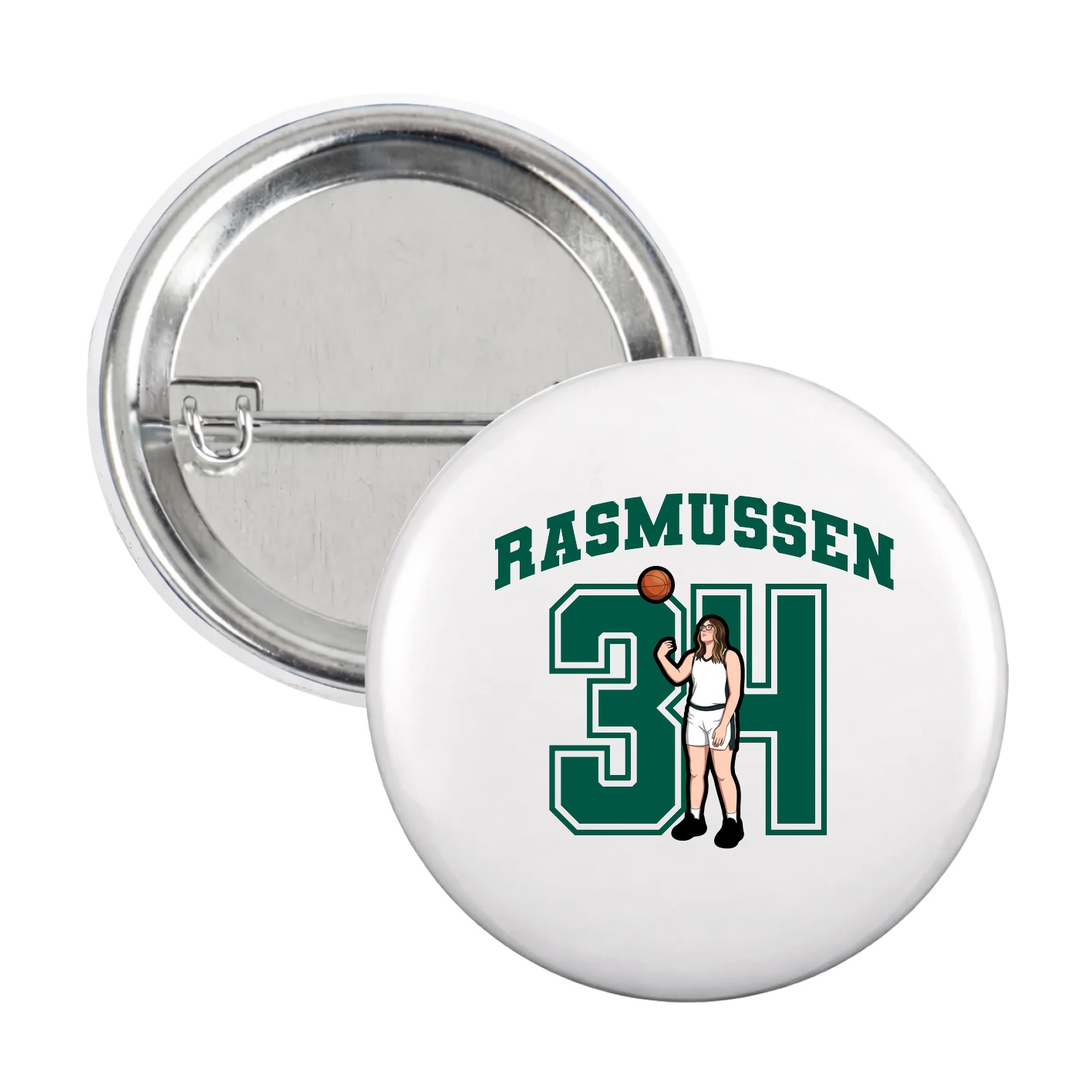 Game Day Button — Number in White
