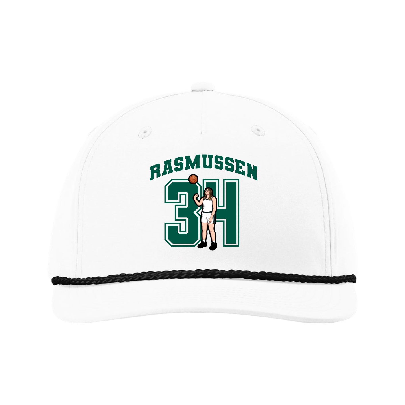 Five-Panel Classic Rope Cap — Number in White