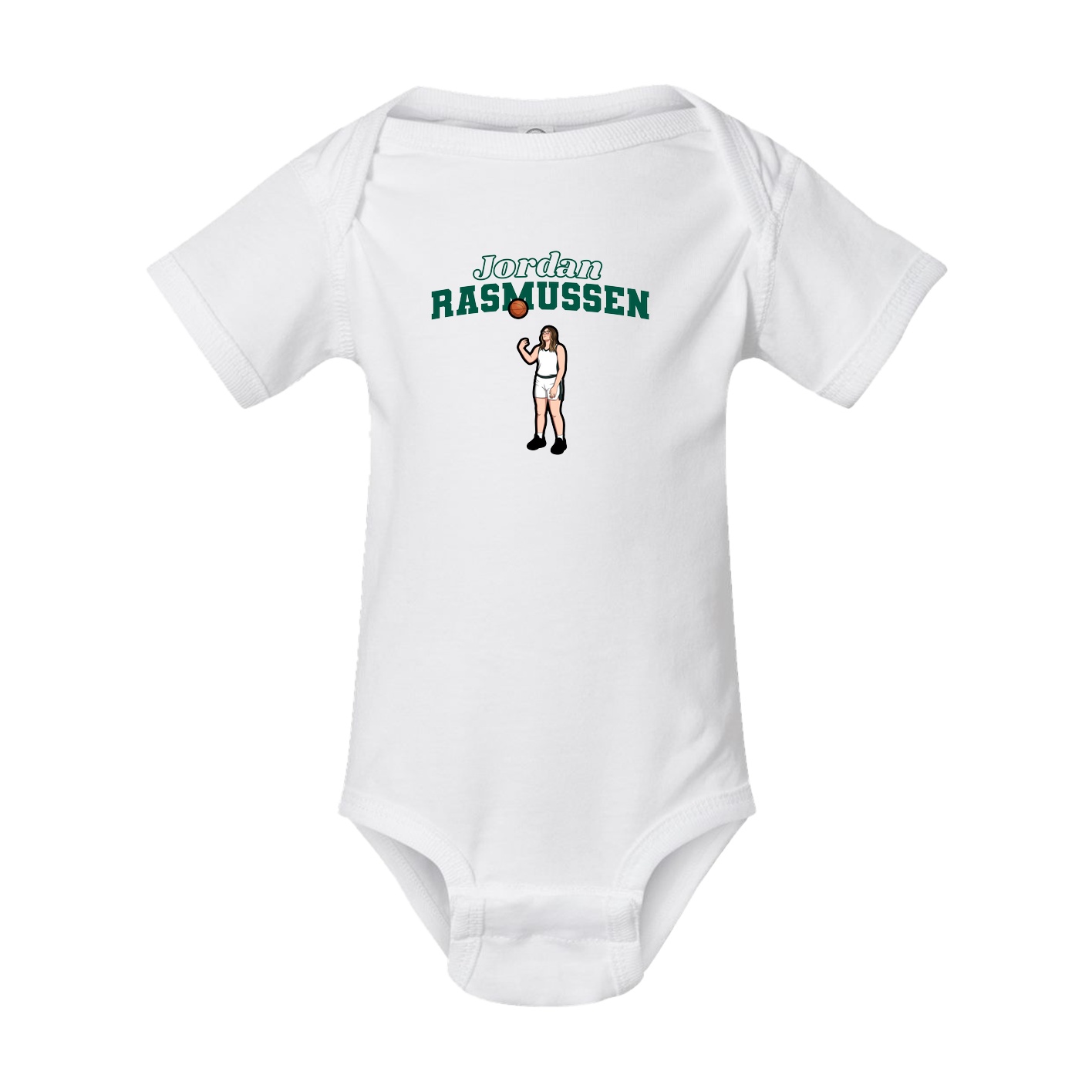Baby Onesie — Name Arch in White