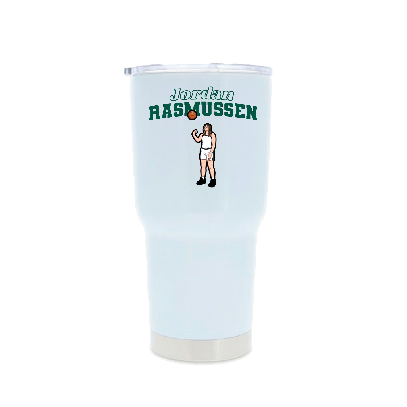 30oz Stainless Steel Tumbler — Name Arch in White