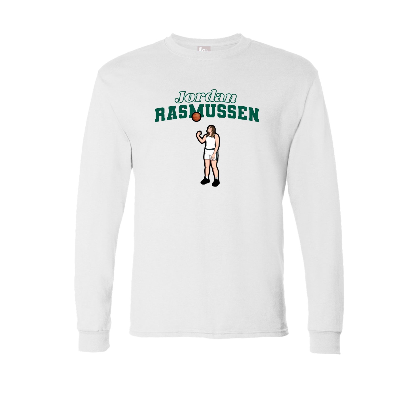 Long Sleeve Tee — Name Arch in White
