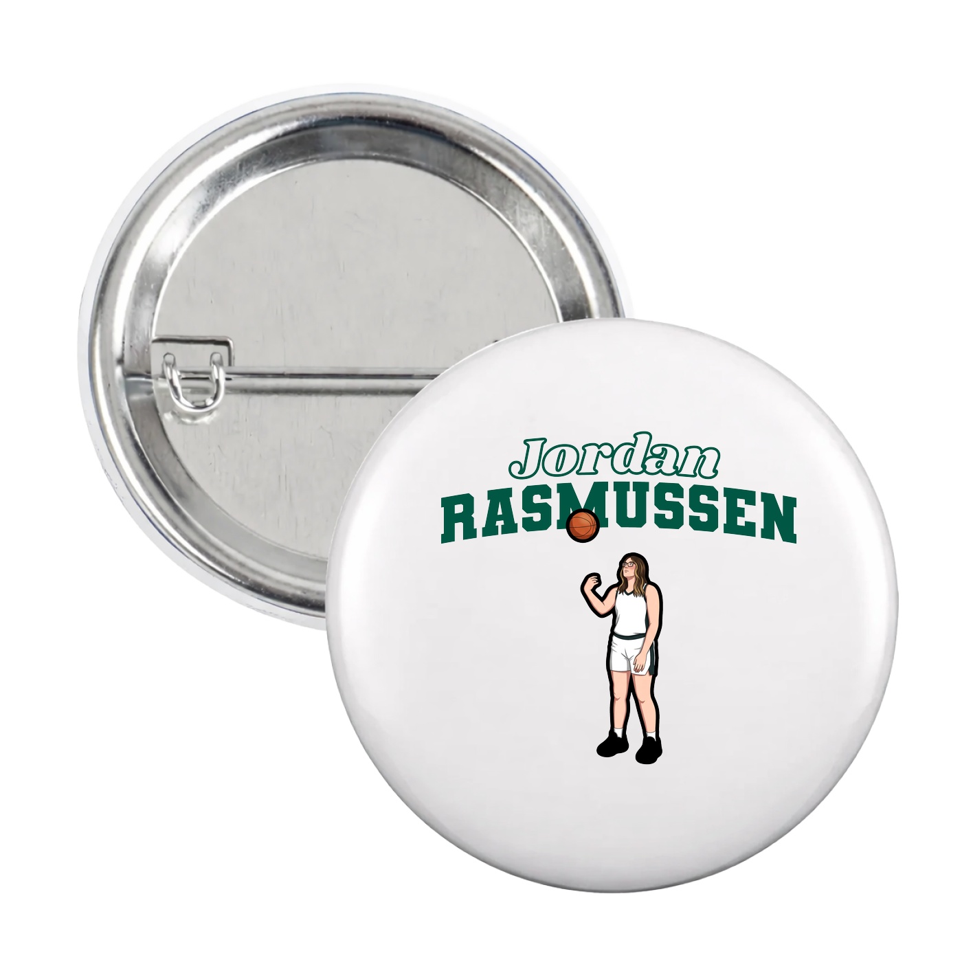 Game Day Button — Name Arch in White