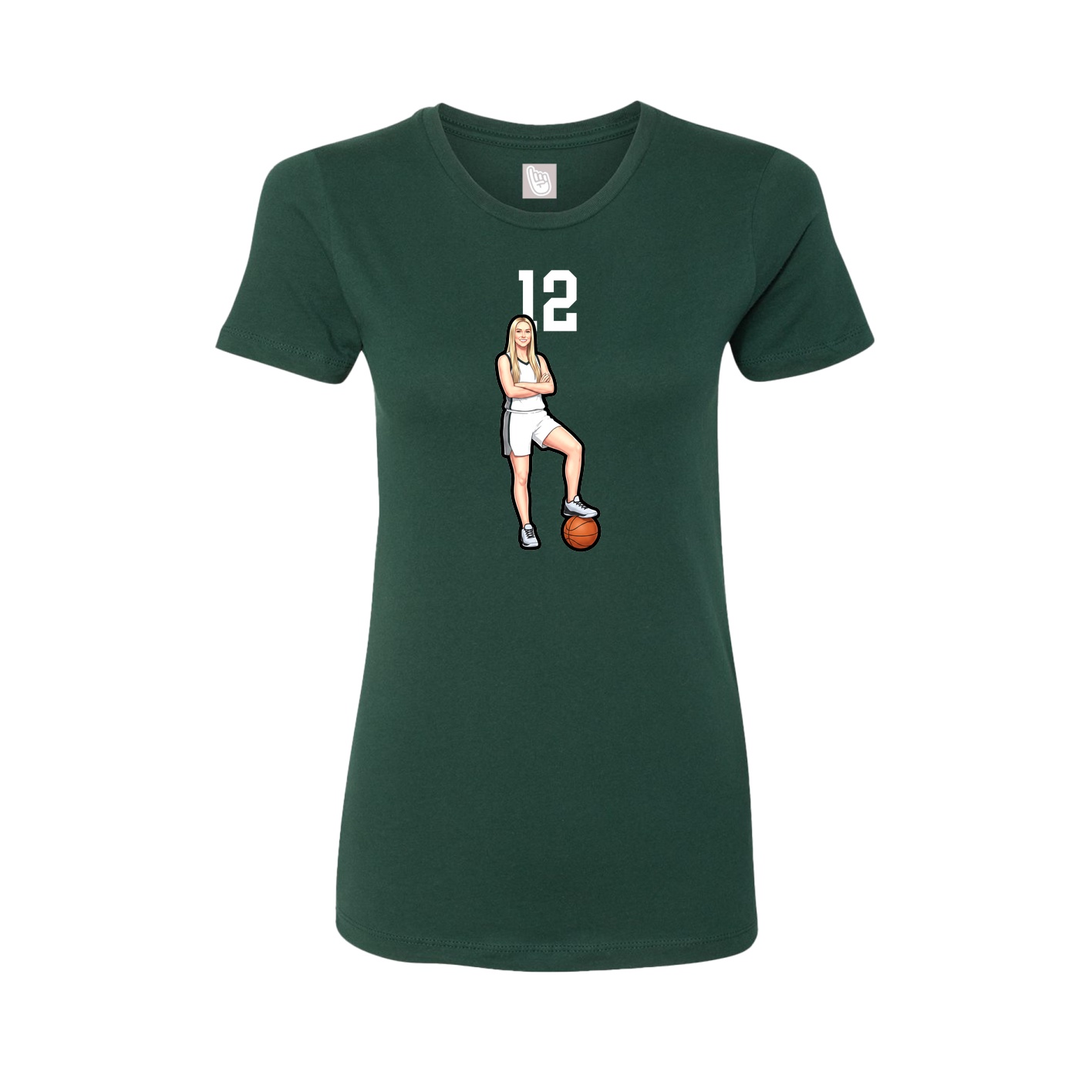 Fitted Women's Tee — Number Top in Green