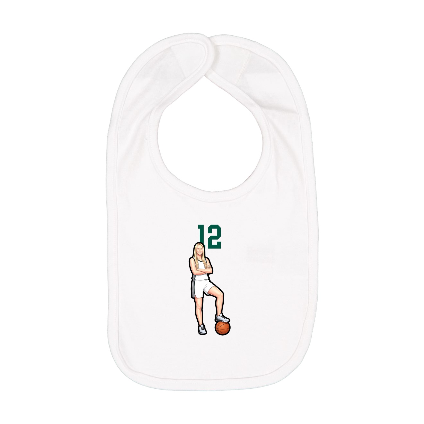 Infant Bib — Number Top in White