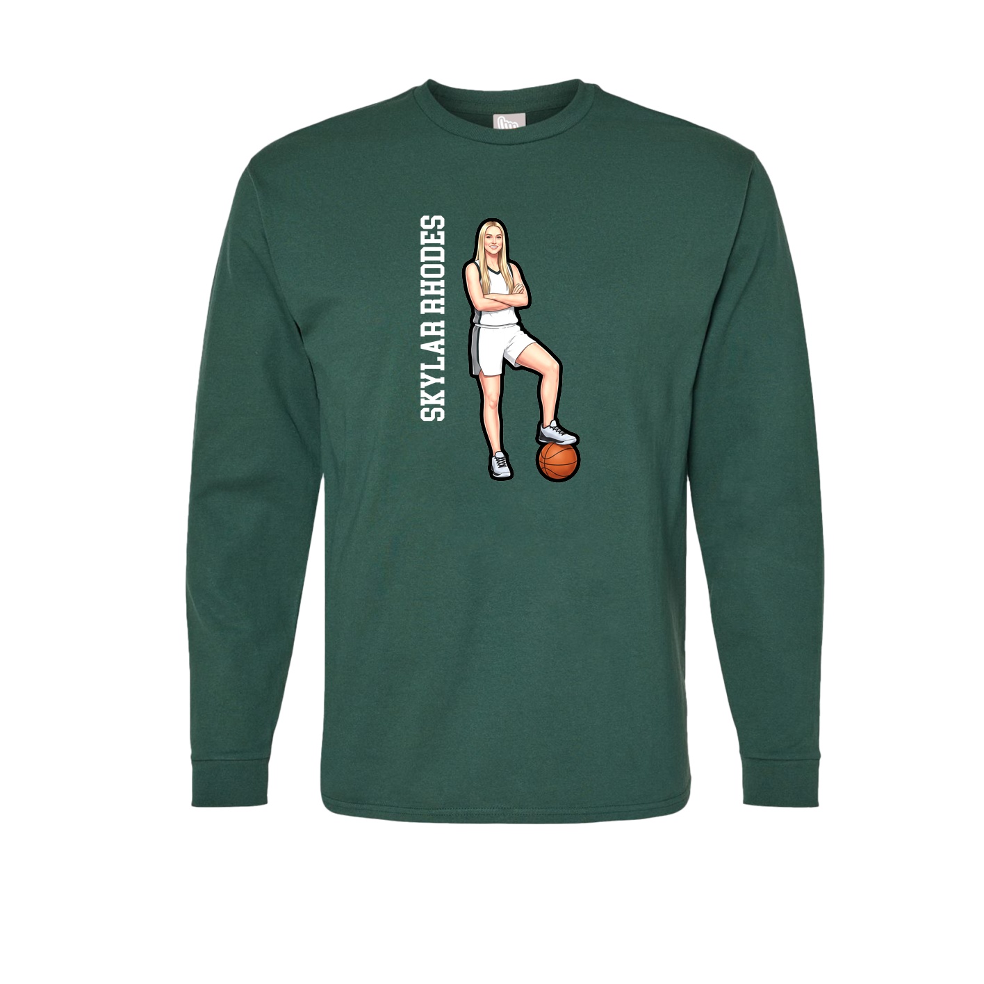 Long Sleeve Tee — Name Vertical in Green