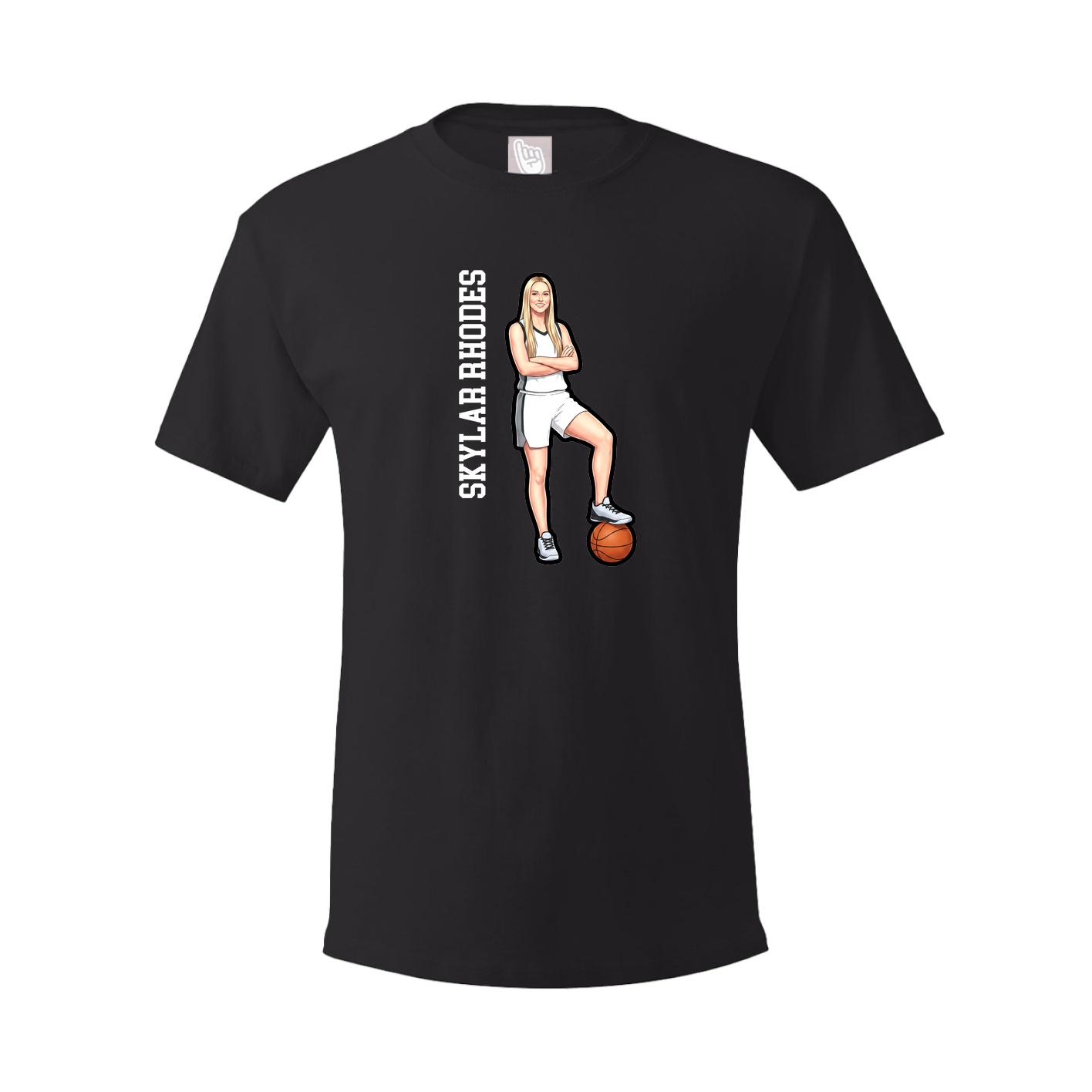 Youth Tee — Name Vertical in Black
