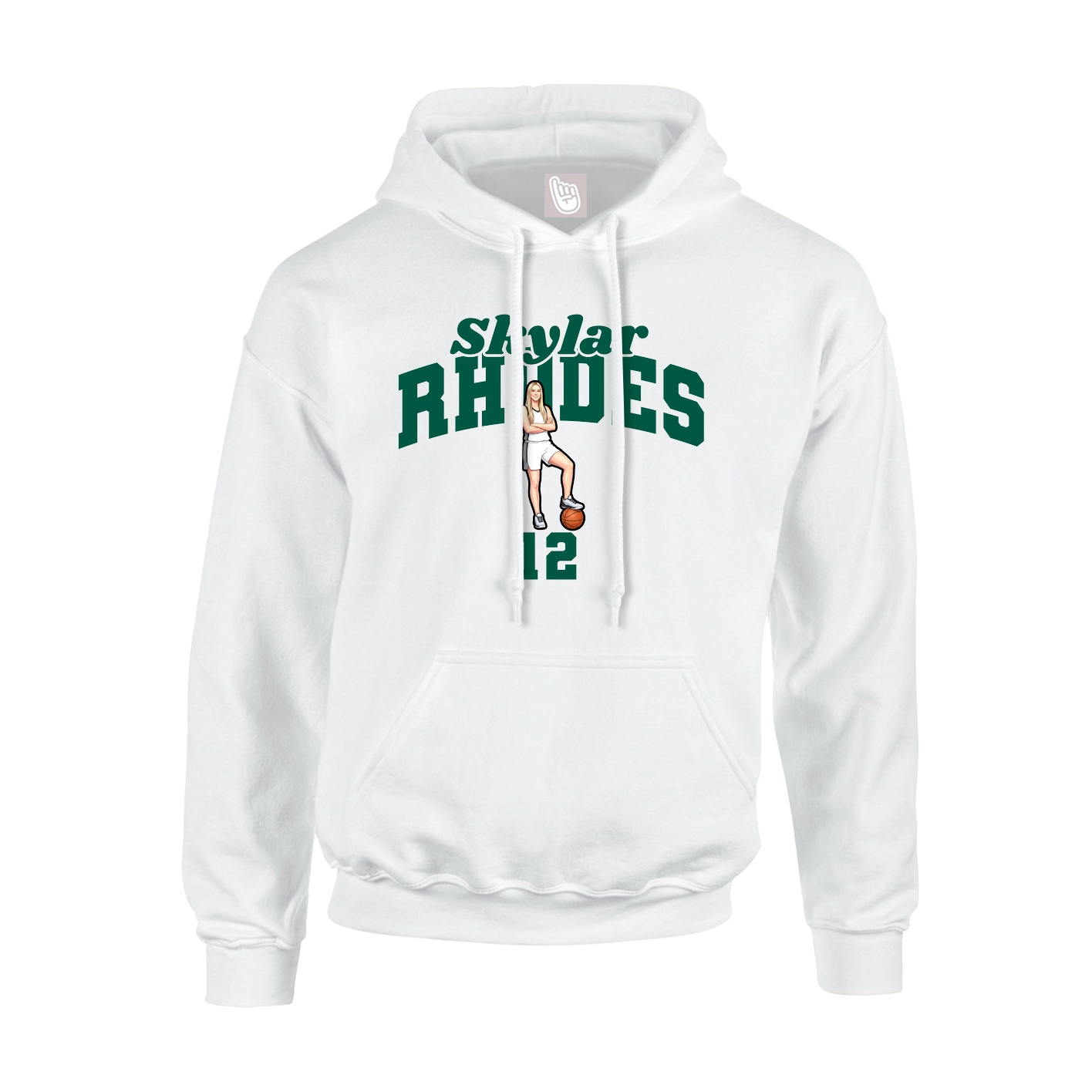 Youth Hoodie — Signature Arch in White