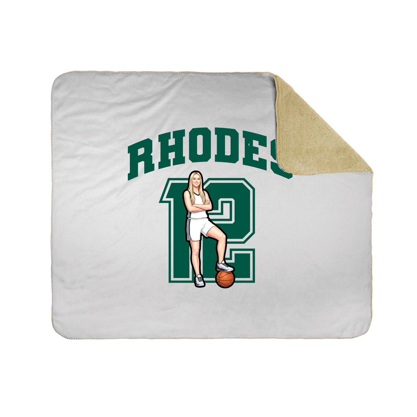 Throw Blanket — Number in White