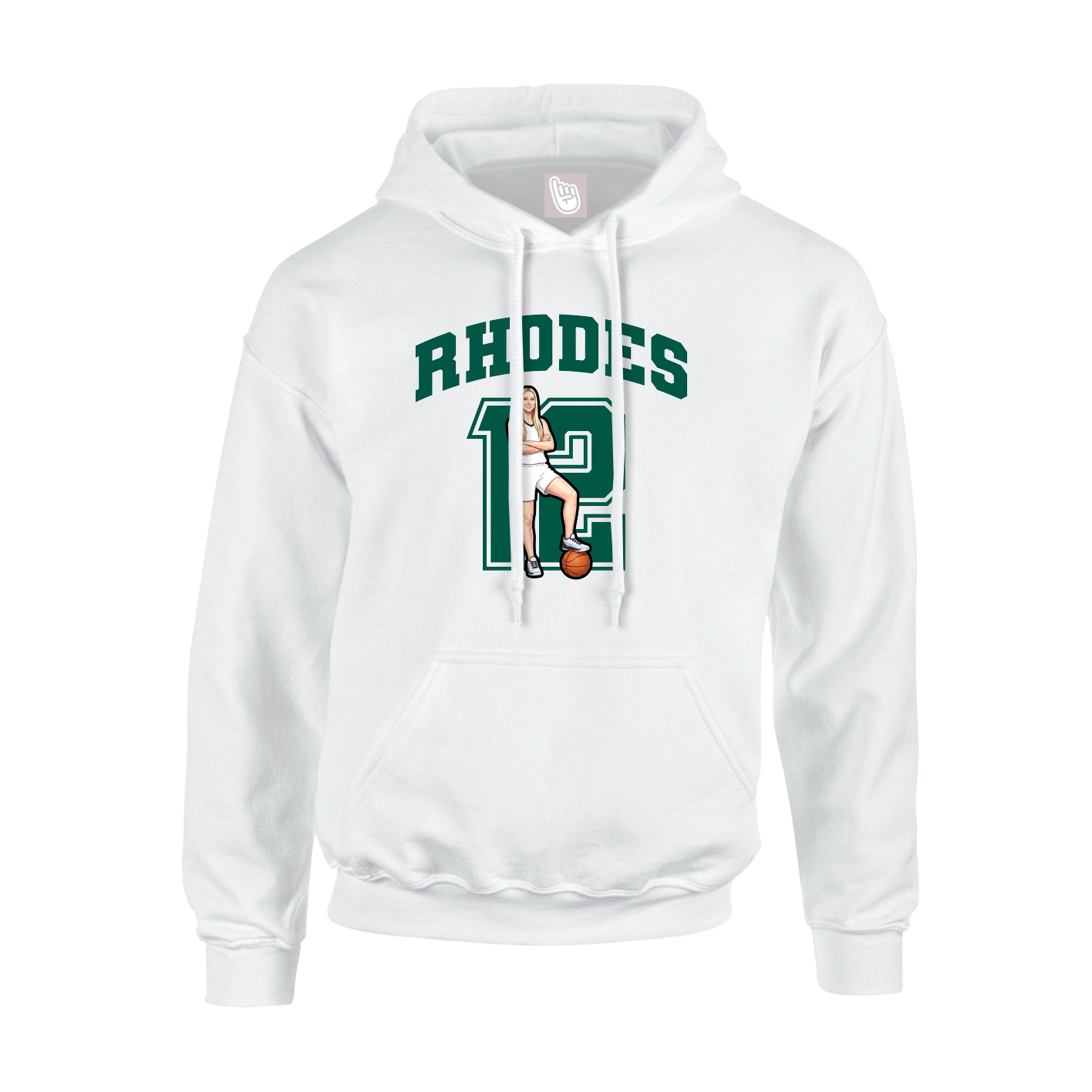 Hoodie — Number in White