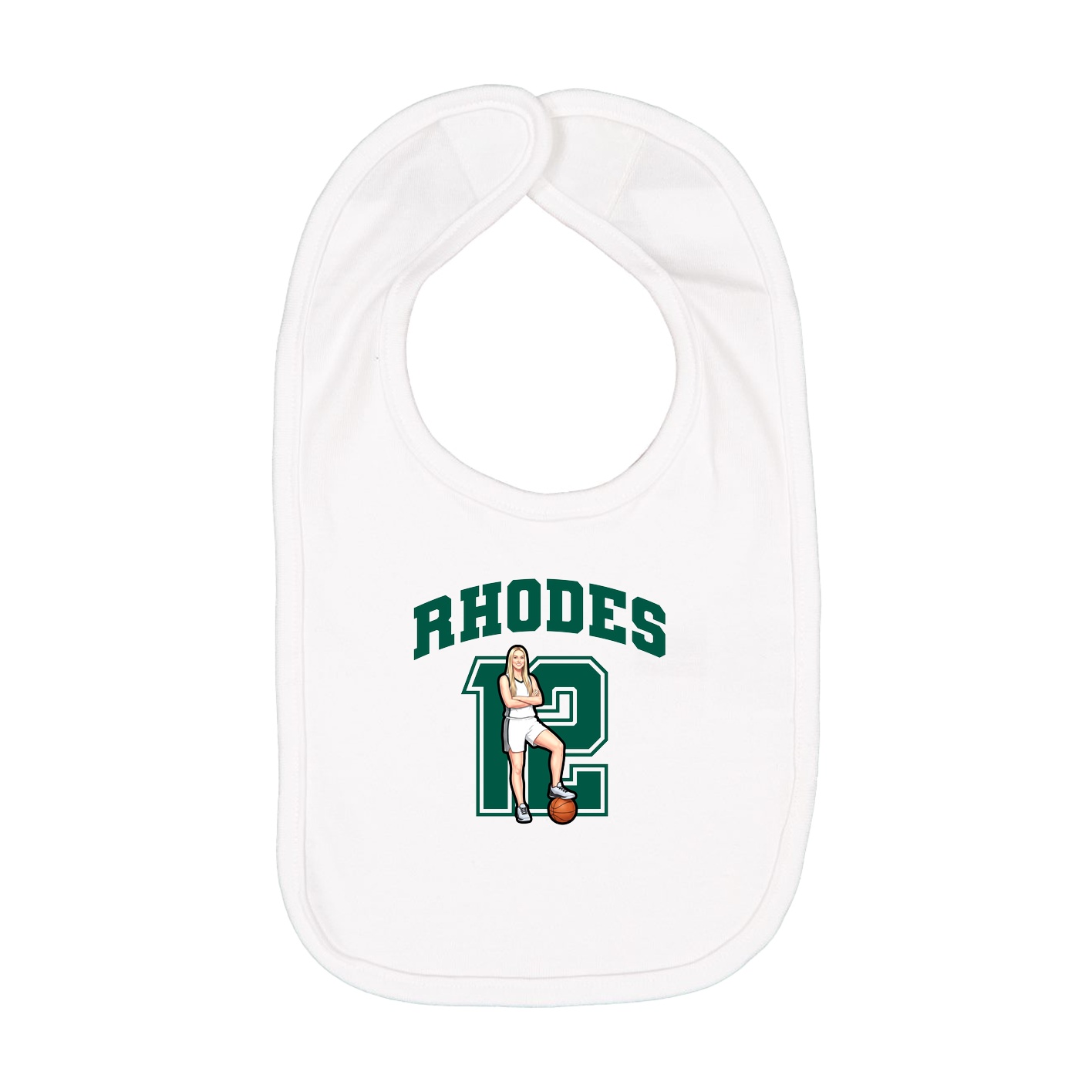Infant Bib — Number in White