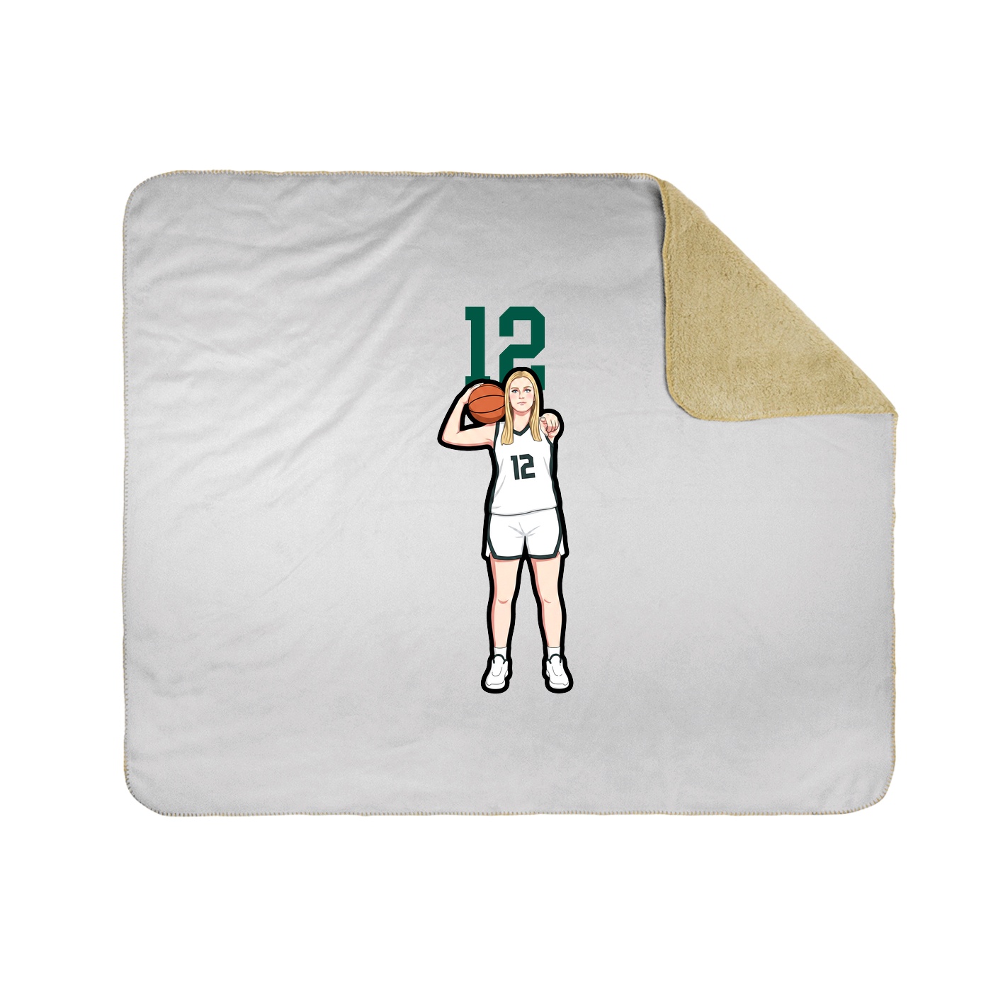 Throw Blanket — Number Top in White