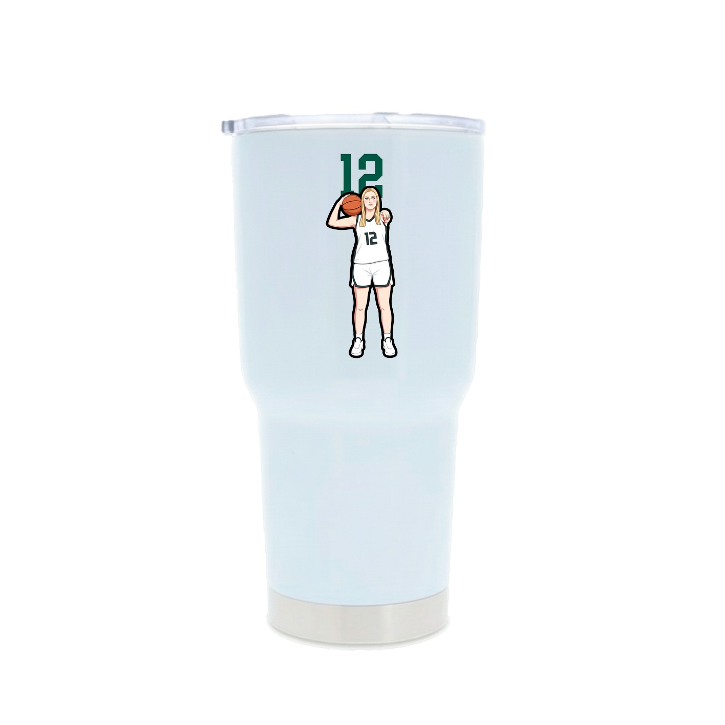 30oz Stainless Steel Tumbler — Number Top in White