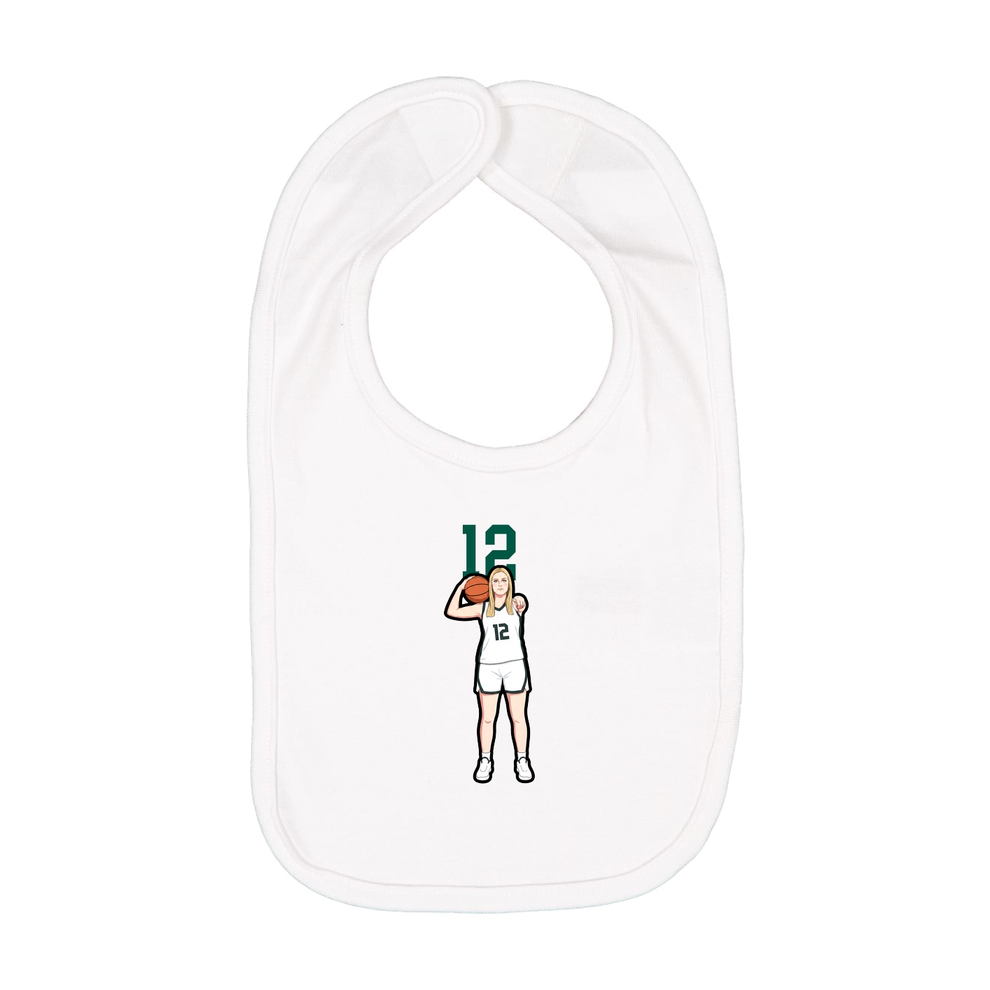 Infant Bib — Number Top in White