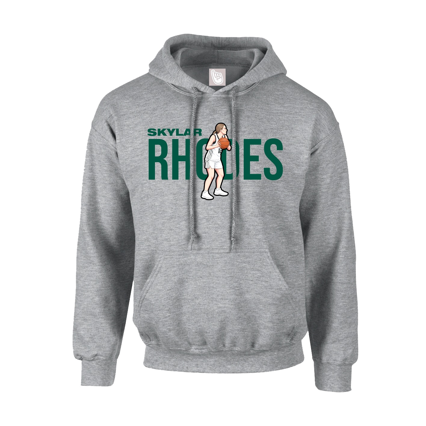 Hoodie — Player Name in Grey