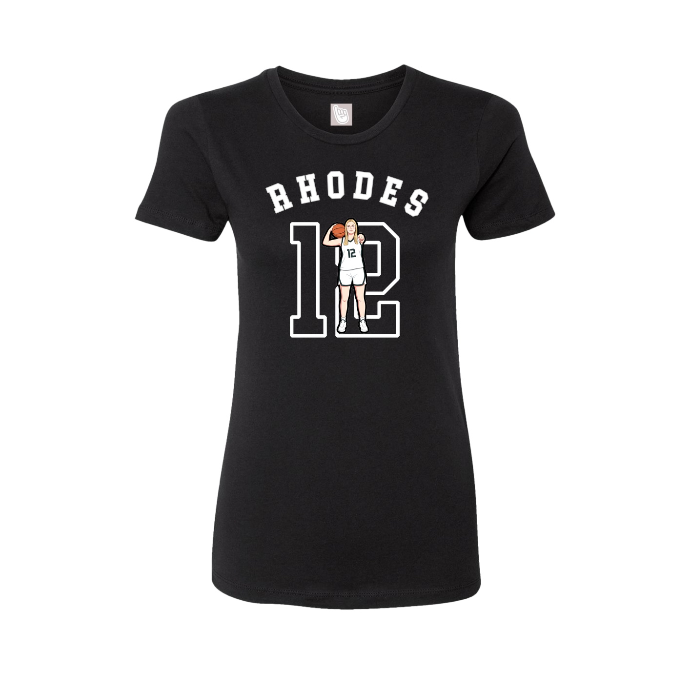Fitted Women's Tee — Shirsey Arch in Black