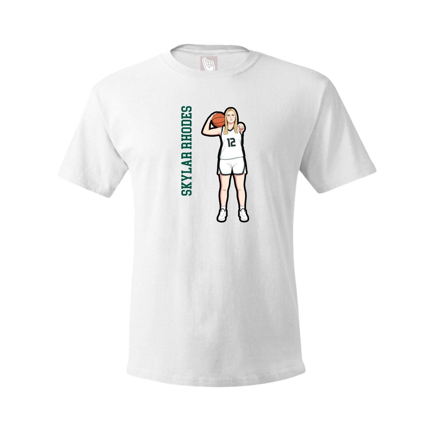 Youth Tee — Name Vertical in White