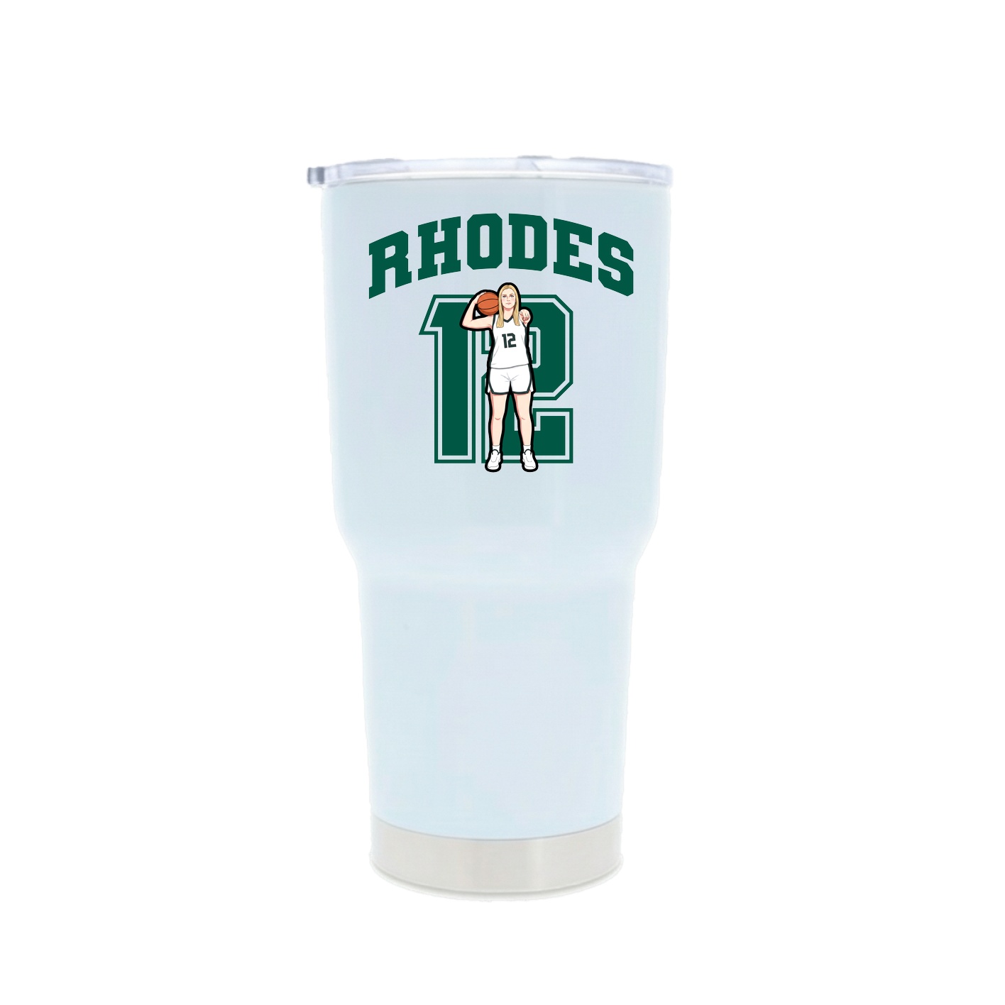 30oz Stainless Steel Tumbler — Number in White