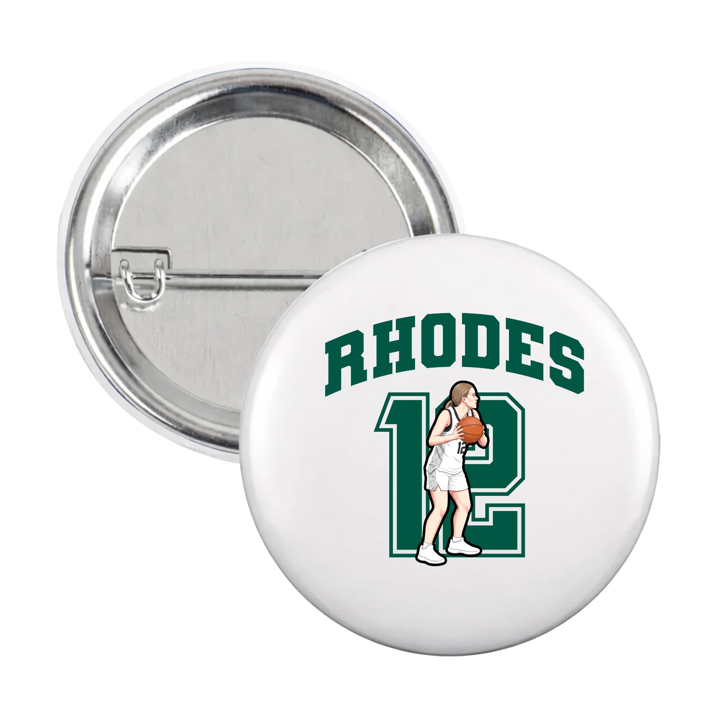 Game Day Button — Number in White