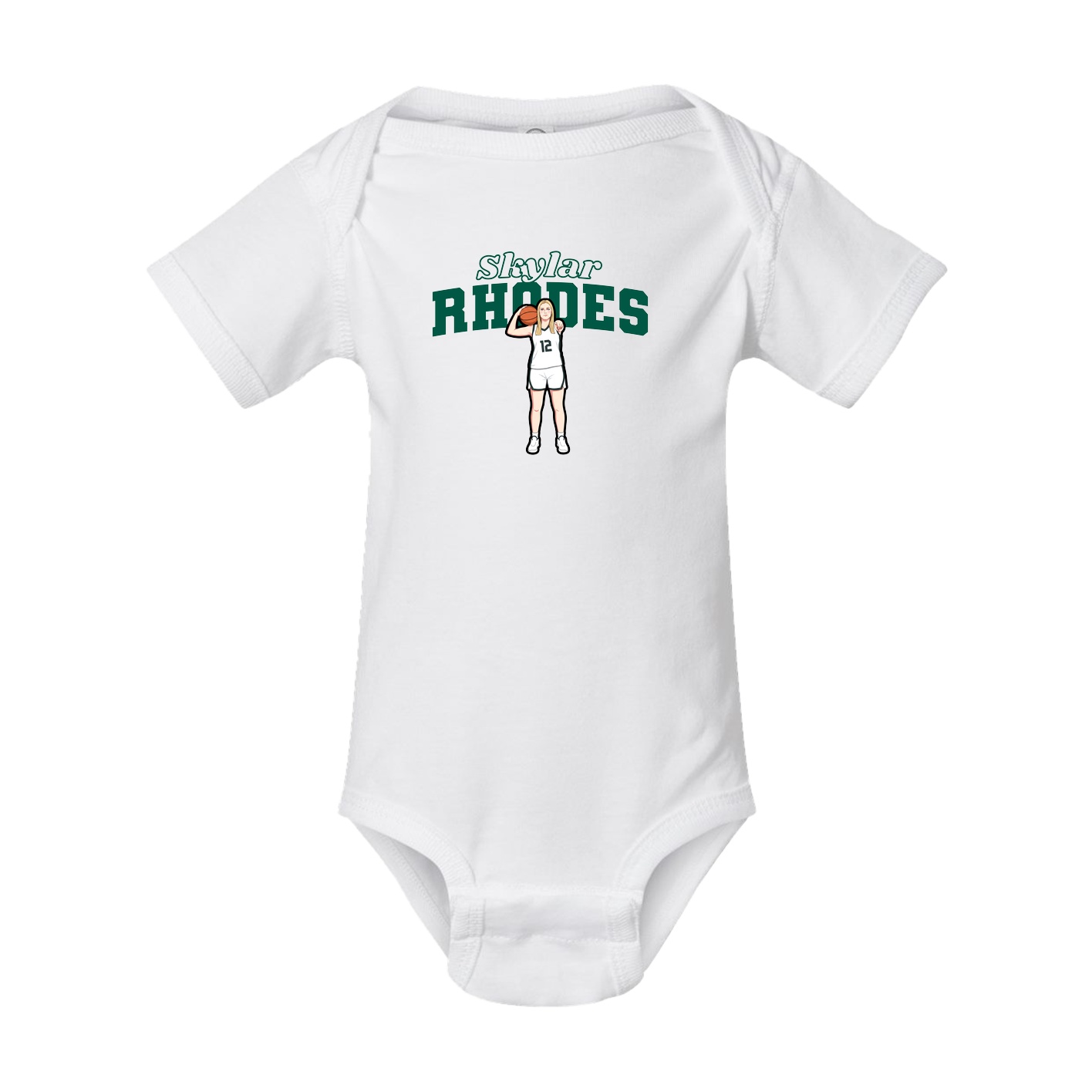Baby Onesie — Name Arch in White
