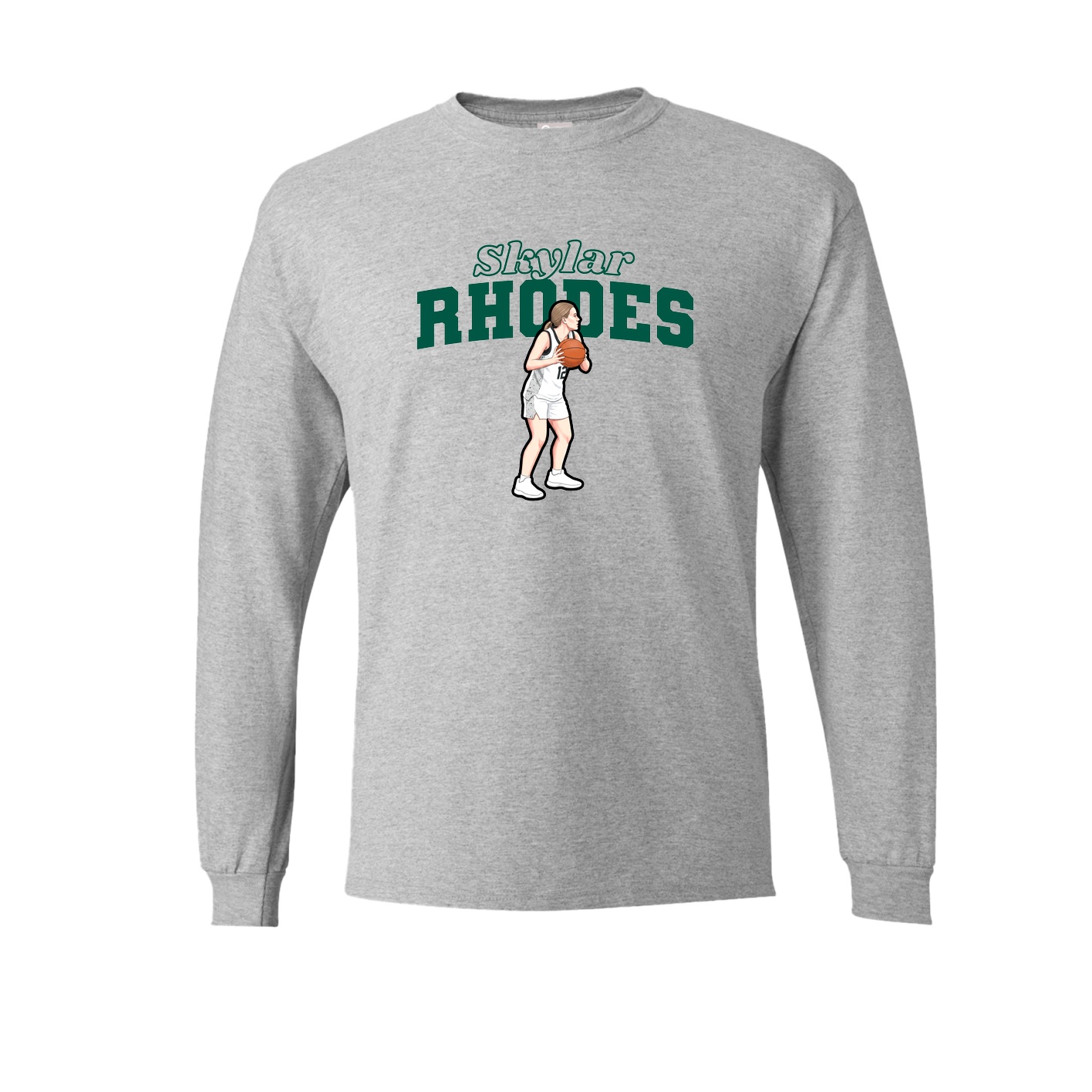 Long Sleeve Tee — Name Arch in Grey