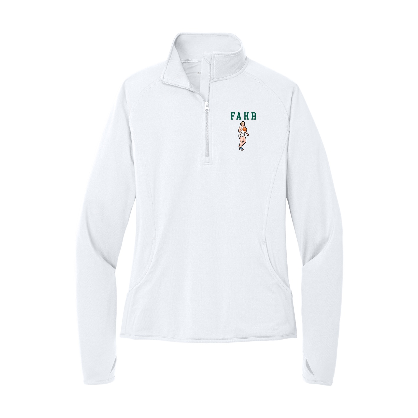 Women's Q-Zip Pullover — Shirsey in White