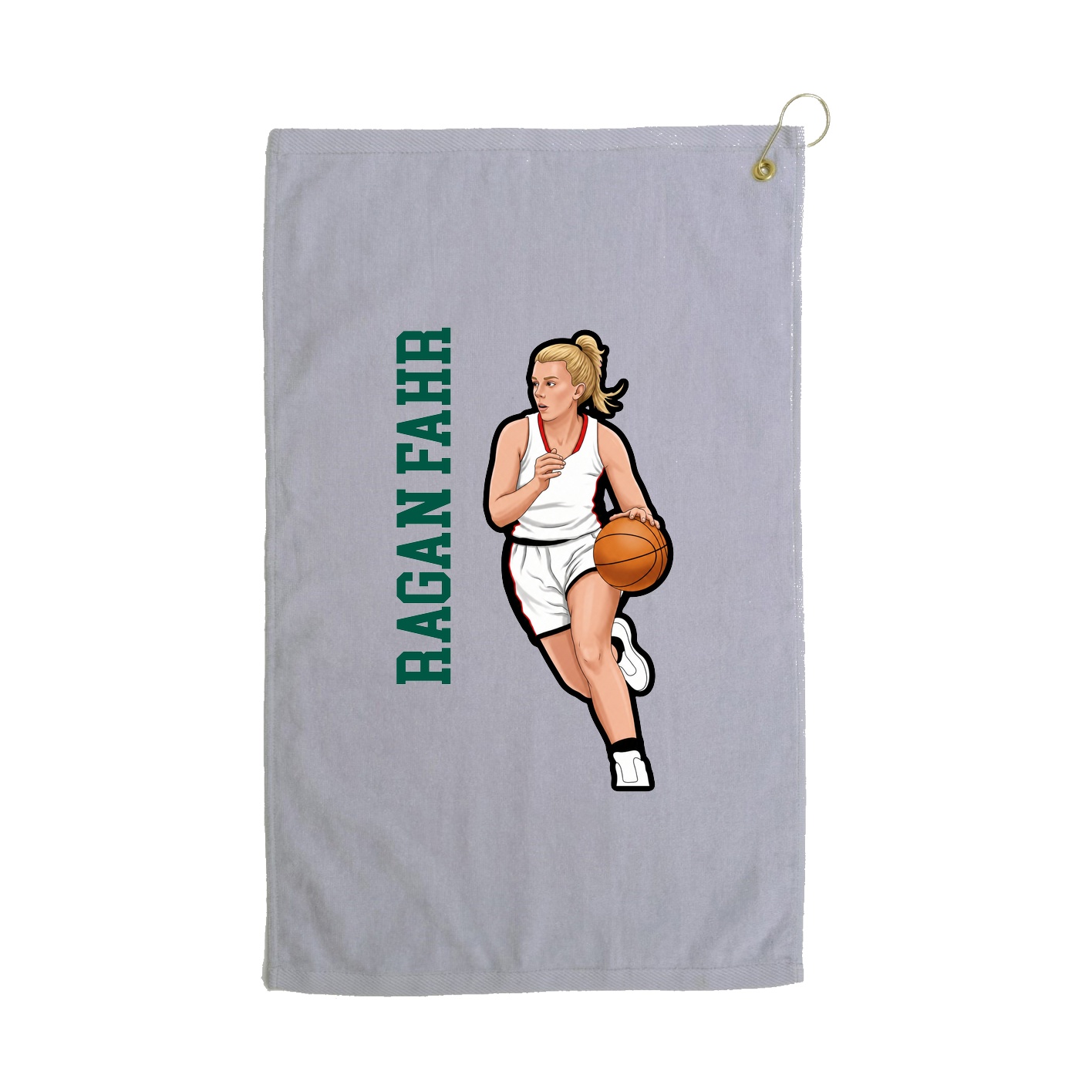Golf Towel — Name Vertical in Grey