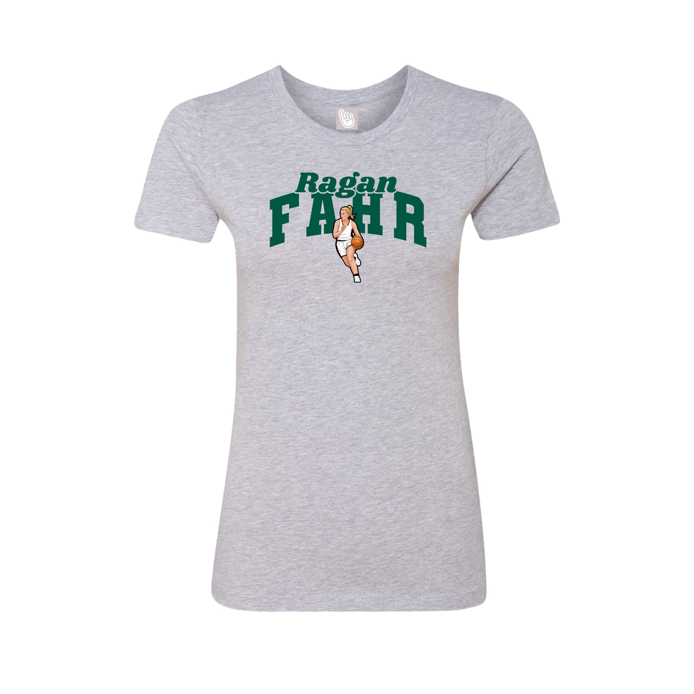 Fitted Women's Tee — Signature Arch in Grey