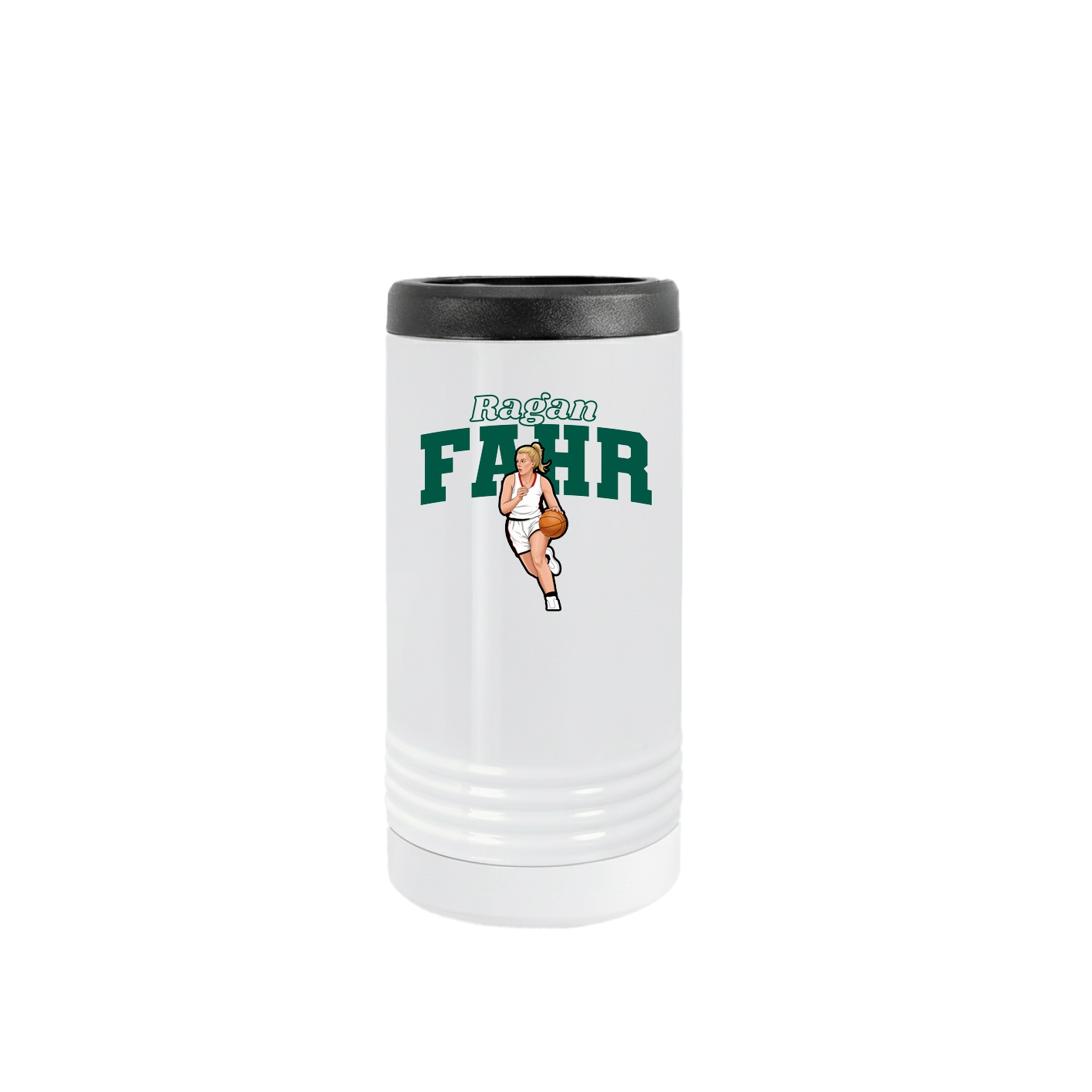 Slim Beverage Holder — Name Arch in White