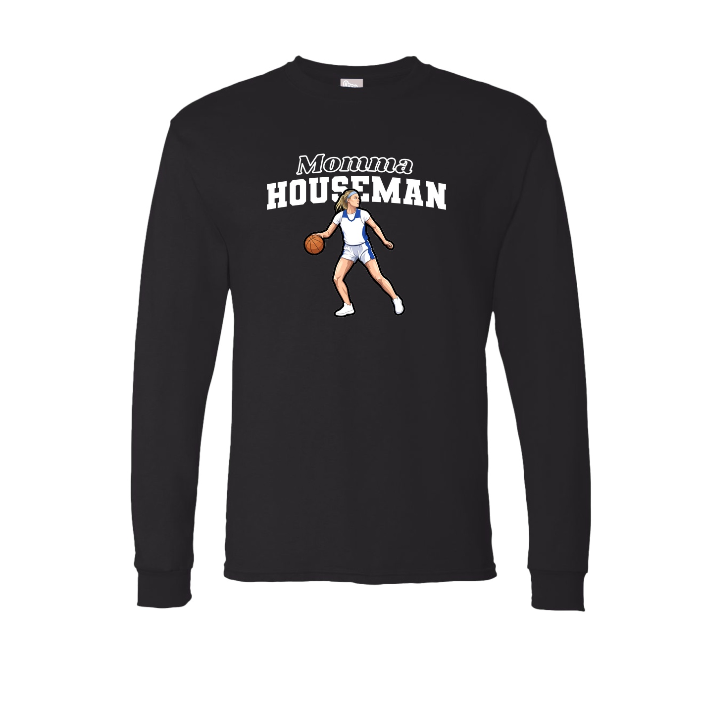 Long Sleeve Tee — Mothers Day Block in Black